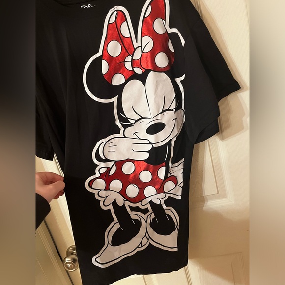 Disney Minnie Mouse Black Short Sleeve T-Shirt - Picture 3 of 4